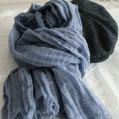 Esarfa boho din bumbac fiert - INDIGO